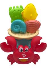 Ensemble de plage Cube bleu de 14 cm avec crabe et accessoires