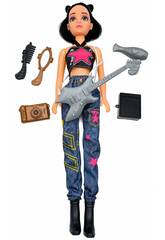  K-Pop Music Hunters Puppe mit schwarzen Haaren, 42 cm, mit Zubehör 