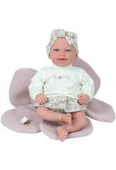 Muñeca Bebé Elegance Adia Rosa de 40 cm con Peso Real y Manta Flor