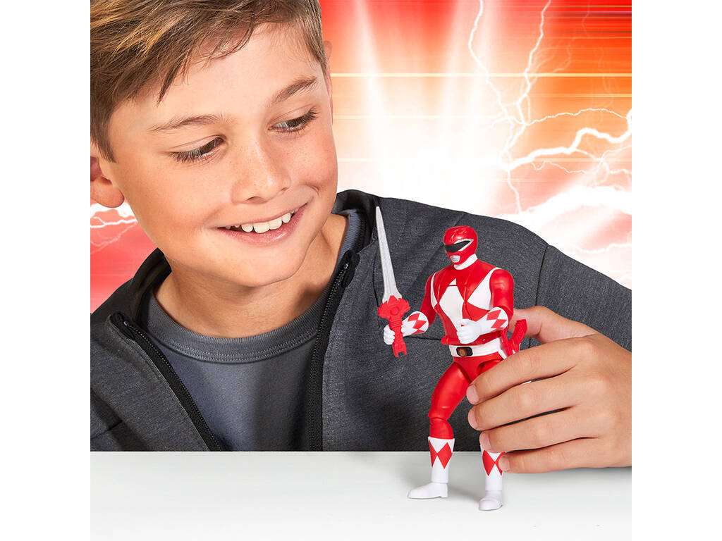 Figurine Auto-Morphin Power Rangers Mighty Morphin Re-Ignition de 14 cm avec accessoires