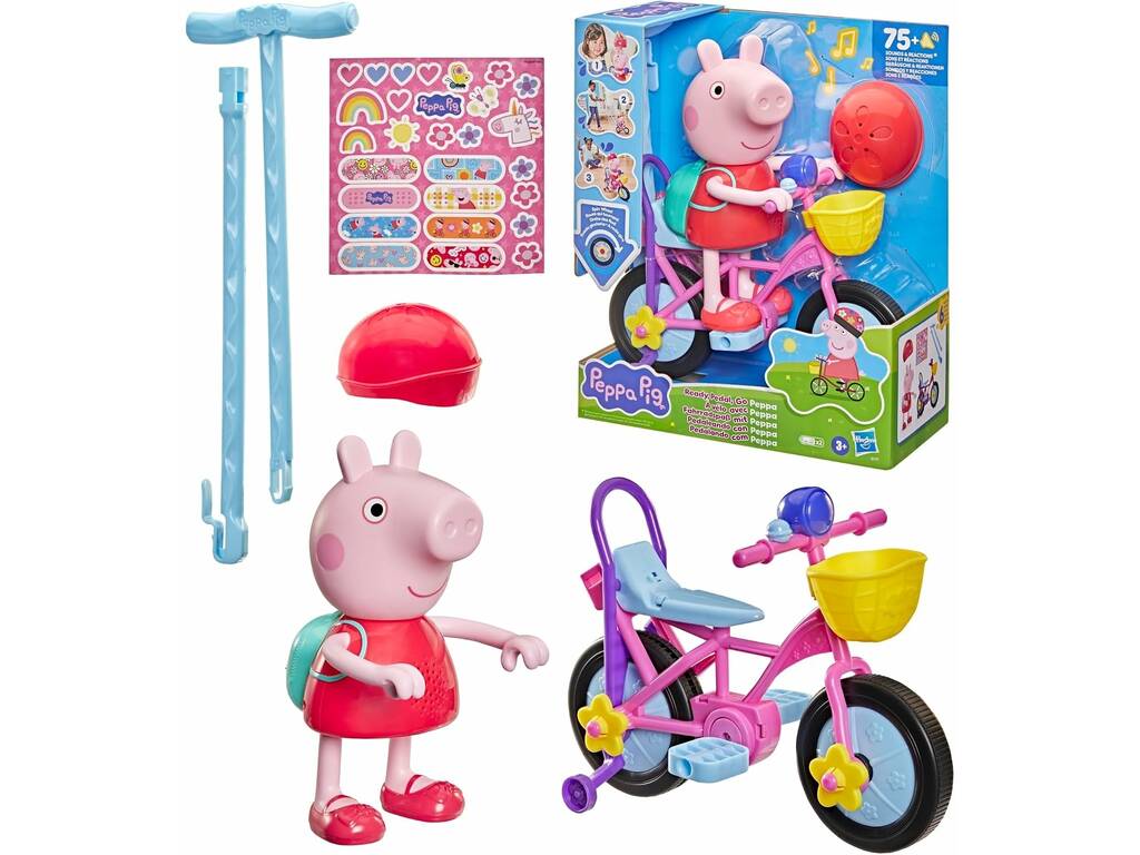 Peppa Pig Juguete Interactivo Pedaleando con Peppa de 30 cm con Sonidos y Reacciones