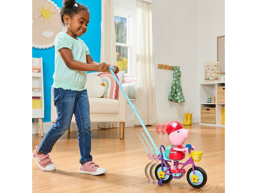 Peppa Pig Juguete Interactivo Pedaleando con Peppa de 30 cm con Sonidos y Reacciones