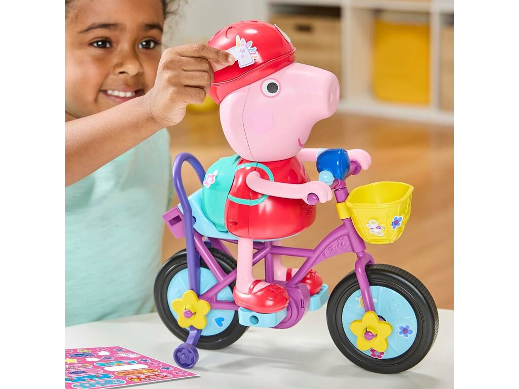 Peppa Pig Juguete Interactivo Pedaleando con Peppa de 30 cm con Sonidos y Reacciones