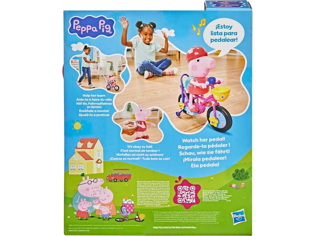 Peppa Pig Juguete Interactivo Pedaleando con Peppa de 30 cm con Sonidos y Reacciones