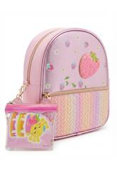 Mochila Infantil Fresita de 26 cm con Accesorios