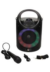 Enceinte sans fil Blue Media de 30,2 x 19,4 x 18,9 cm avec effets lumineux et microphone
