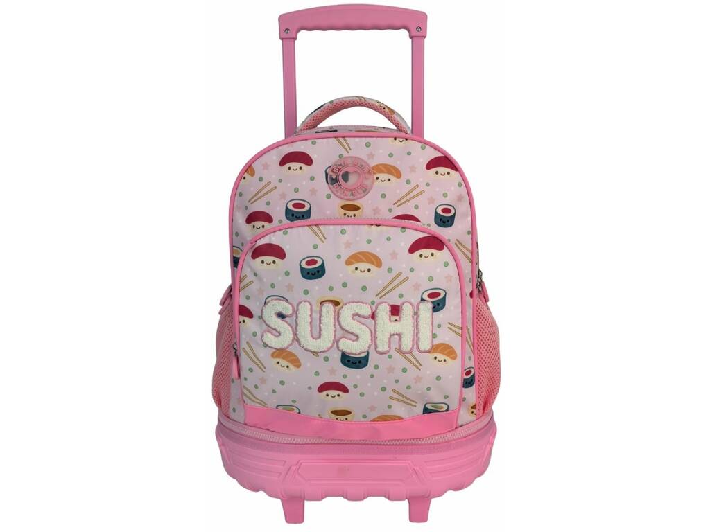 Blin Blin Mochila Sushi Rosa con Carro Extraíble de 50x34x26 cm