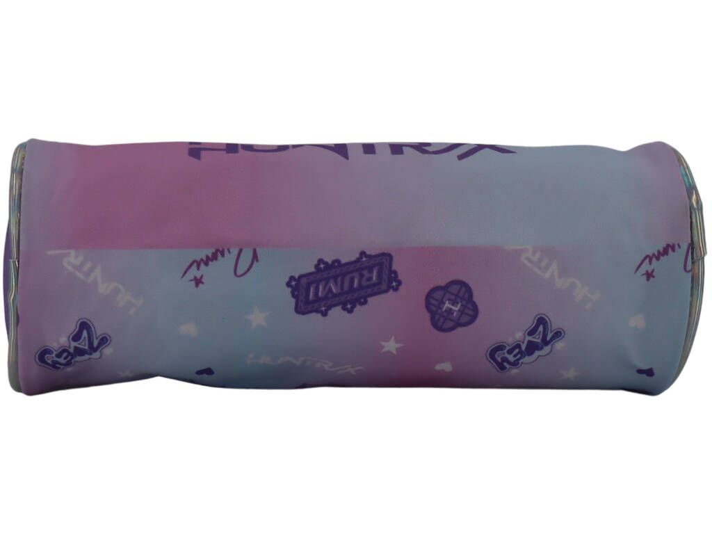 K-Pop Demon Hunters Portatodo Redondo Rosa y Azul de 8x22x8 cm