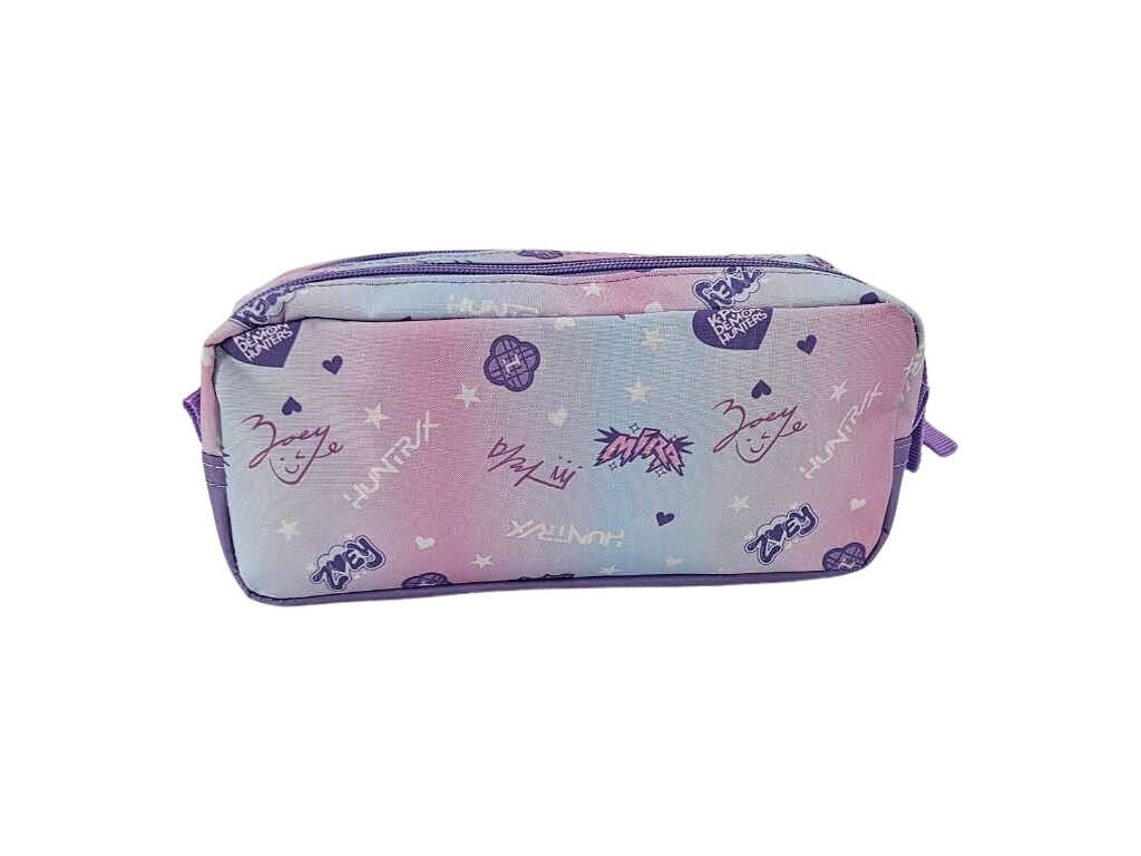 K-Pop Demon Hunters Portatodo Doble Rosa y Azul de 10x22x6 cm