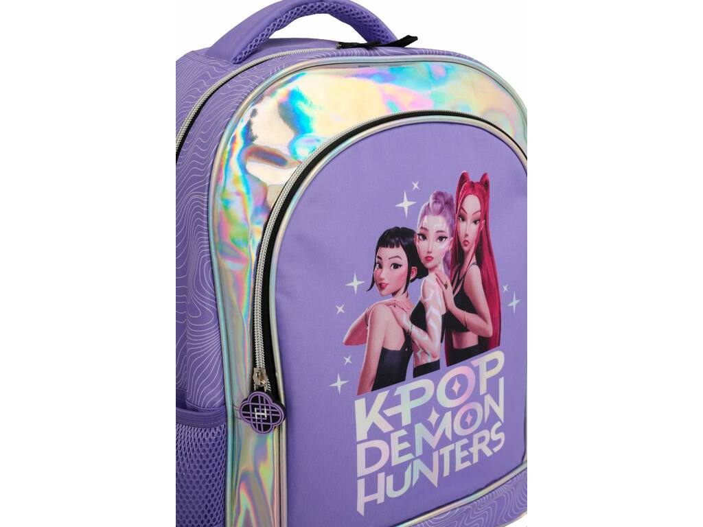 K-Pop Demon Hunters Mochila Violeta de 41x31x15 cm
