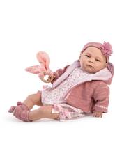 Poupée bébé pèse réel Valeria qui pleure, 50 cm, avec anneau de dentition