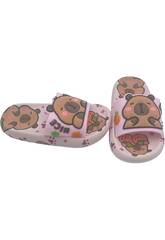 Chanclas Infantiles Capibara Rosa Talla 26-27