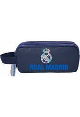Real Madrid Portatodo Triple Negro y Azul con 3 Cuerpos de 10x22x7 cm