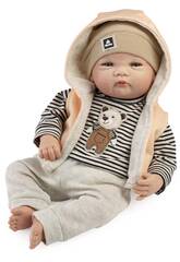 Boneca Bebé Reborn Montessori Ivana de 42 cm com Babero