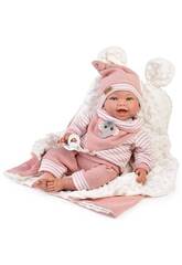 Poupée bébé au poids réel Martina de 42 cm avec couverture et tétine