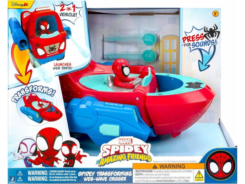 Marvel Spidey And His Amazing Friends Véhicule 2 en 1 Spidey transformable - imagen 2