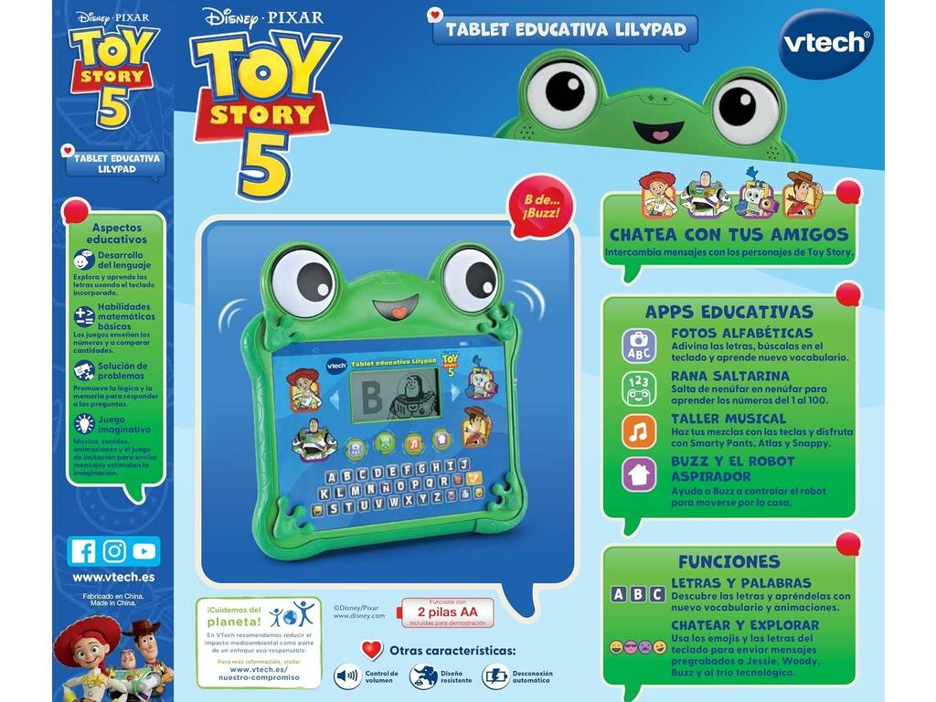 Disney Pixar Toy Story 5 Tablet Educativa Lilypad
