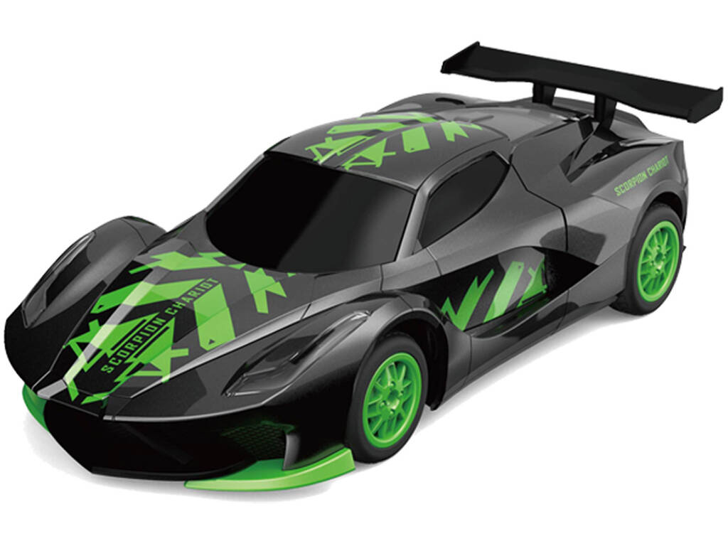 Auto radiocomandata trasformabile Scorpion Chariot verde 1:16 con effetto fumo e luci