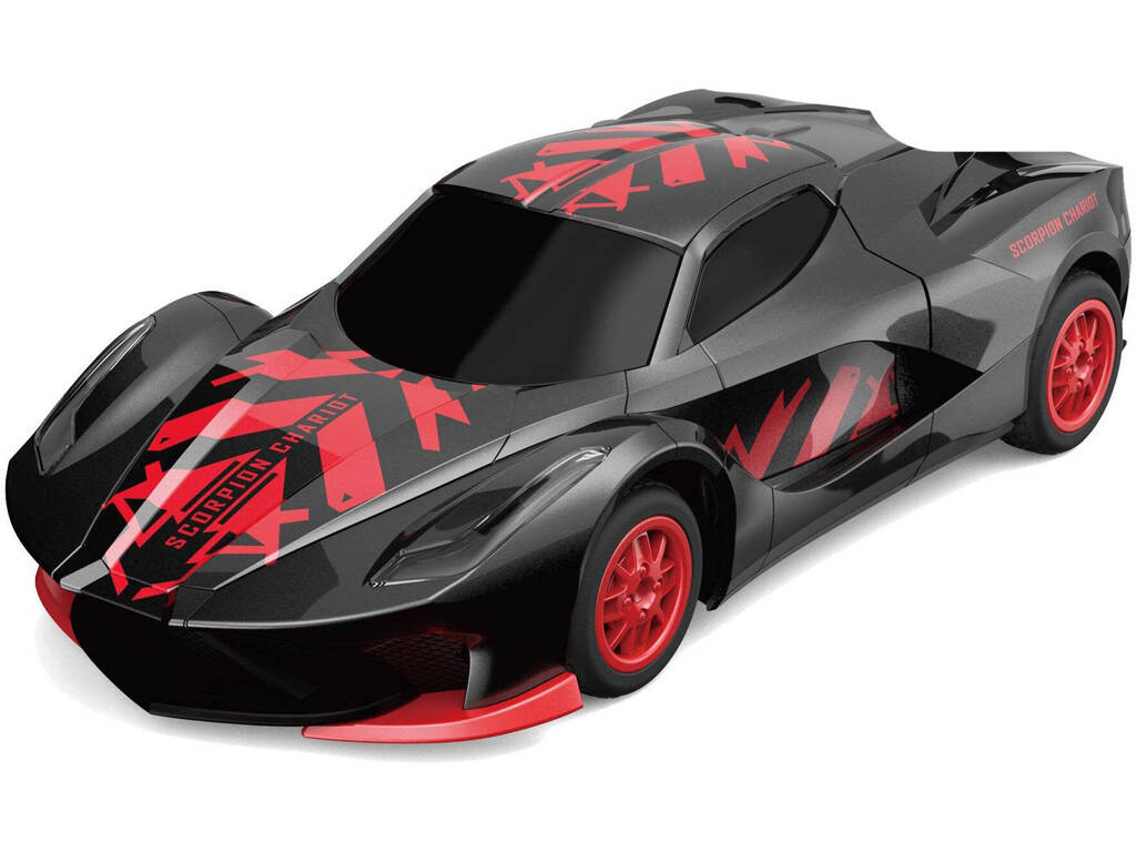 Auto radiocomandata trasformabile Scorpion Chariot rossa 1:16 con effetto fumo e luci