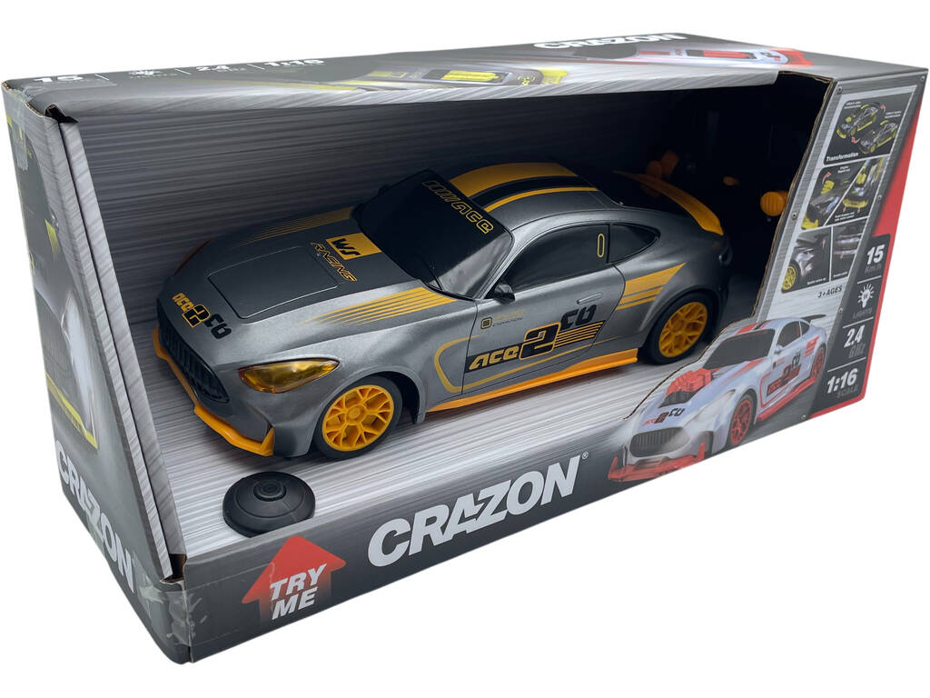 Auto radiocomandata trasformabile ACE 2 arancione 1:16 con luci
