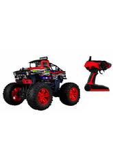 Coche Radio Control Crazy Zone Rojo 1:8 con Grandes Neumáticos