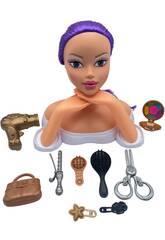 K-Pop Music Hunters Busto Pelo Morado con Manos y Accesorios