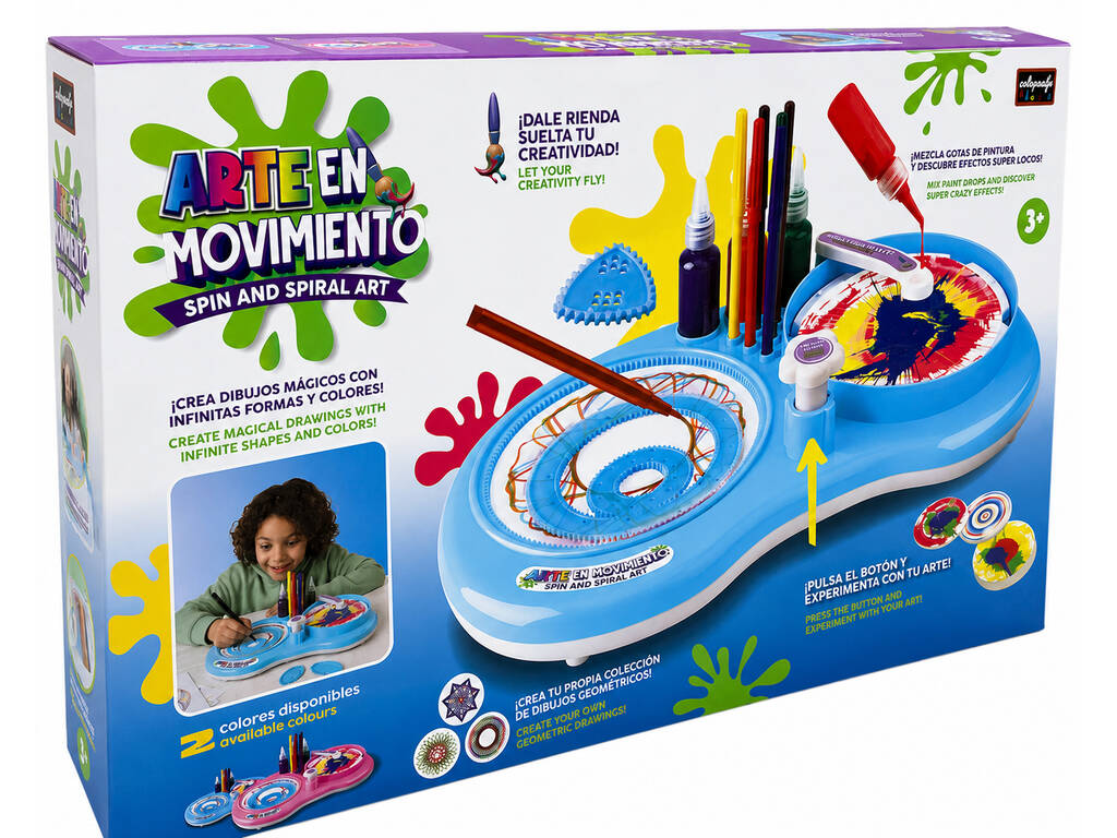 Arte in Movimento Set di attività manuali blu Gira e dipingi