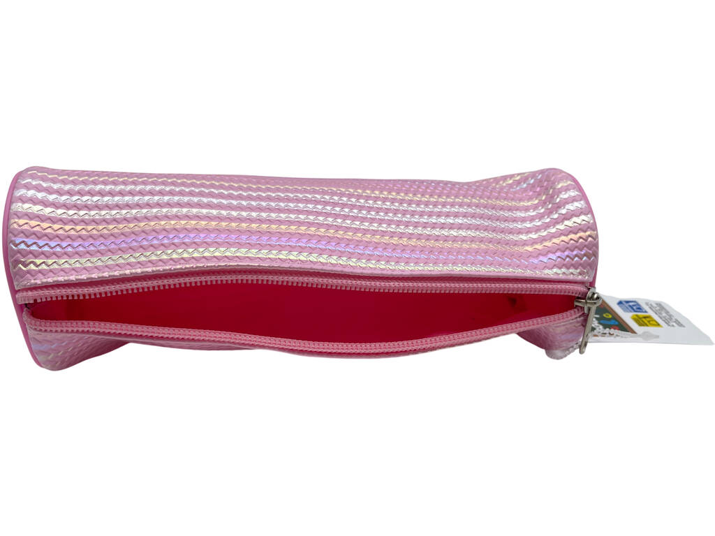 Portatodo Redondo Brillo Rosa Claro de 7,5x21x7,5 cm