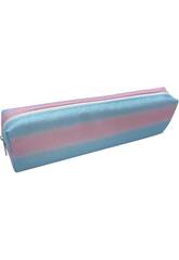 Portatodo Azul y Rosa con Purpurina de 6x21x4 cm