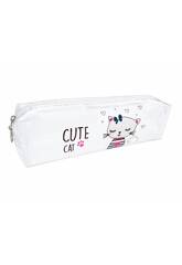 Portatodo Transparente Cute Cat de 6x19x4,5 cm