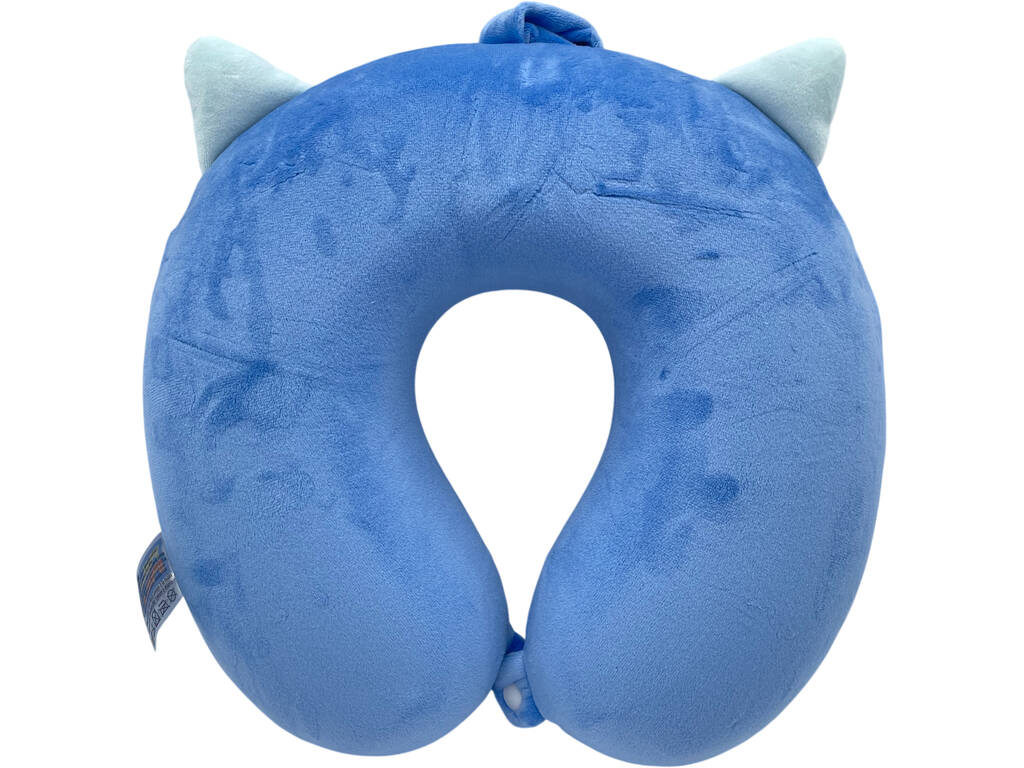 Almohada Viaje para Cuello Monstruo Azul de 27x27 cm