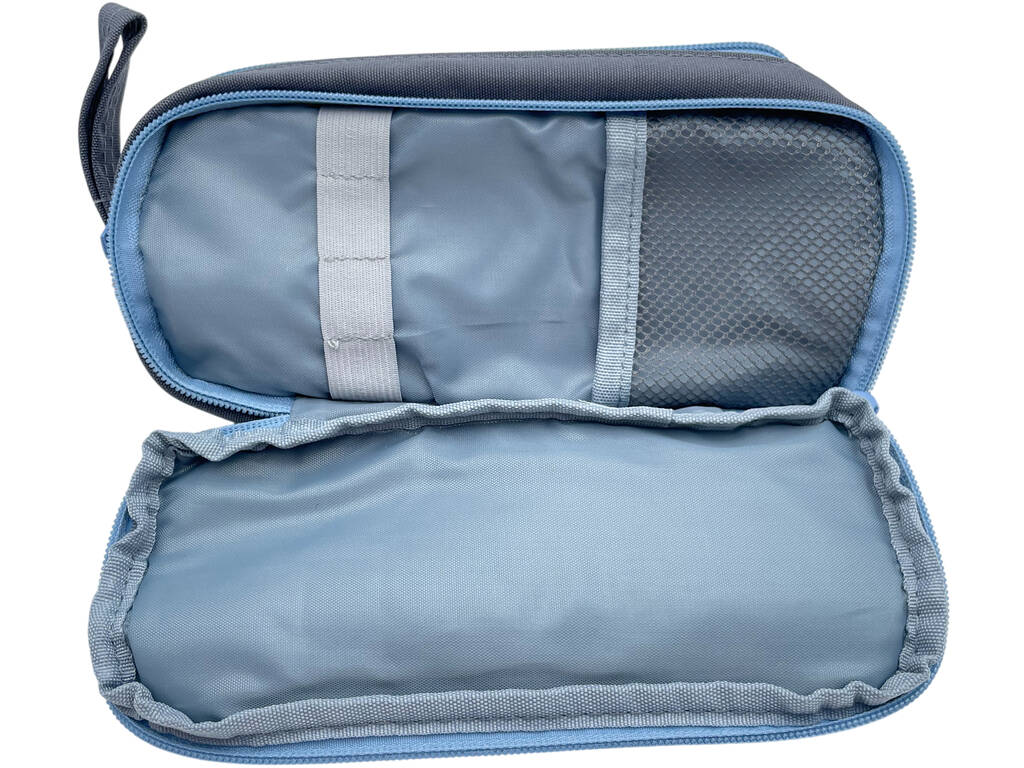 Portatodo con 3 Cremalleras Gris de 9x22x6 cm