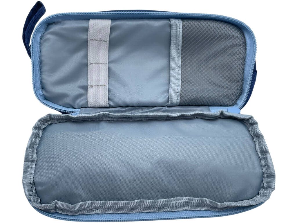 Portatodo con 3 Cremalleras Azul de 9x22x6 cm