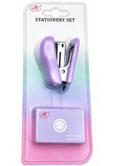 Set de Papelería Grapadora Púrpura de 6 cm con Grapas 26/6