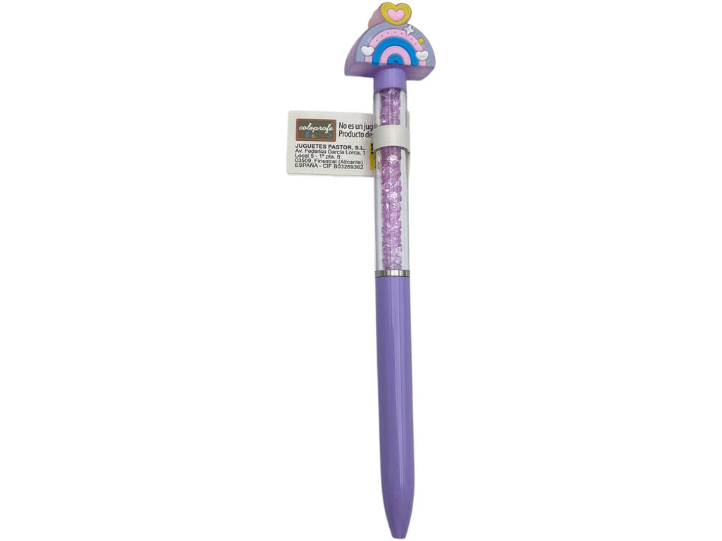 Bolígrafo Azul Arcoíris de 15,5 cm con Brillantes