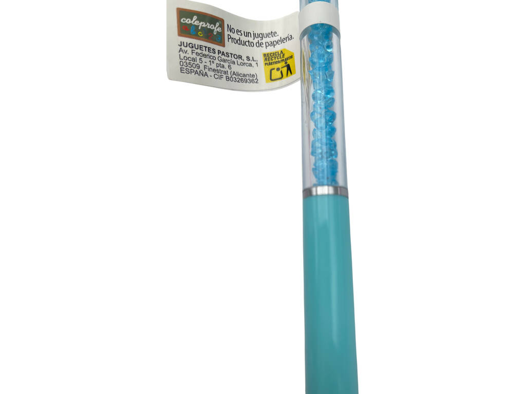 Bolígrafo Azul Arcoíris de 15,5 cm con Brillantes