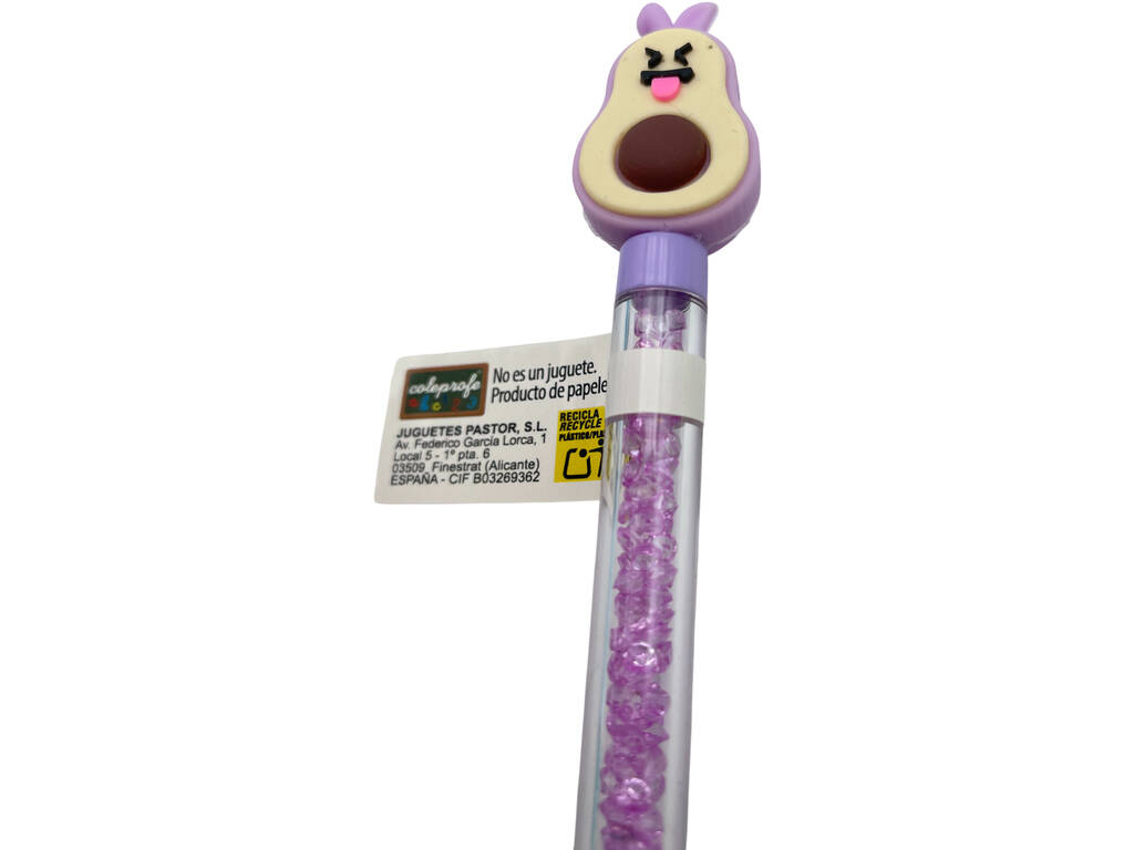 Bolígrafo Azul Aguacate Kawaii de 17 cm con Brillantes