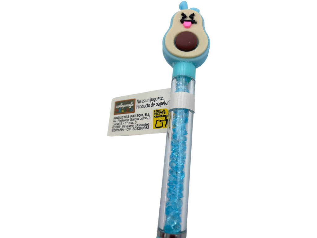 Bolígrafo Azul Aguacate Kawaii de 17 cm con Brillantes