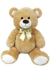 Ours en peluche beige de 38 avec paillettes et nœud