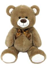 Ours en peluche marron café de 38 avec paillettes et nœud