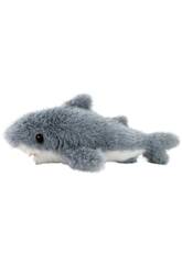 Requin en peluche gris de 32 avec paillettes