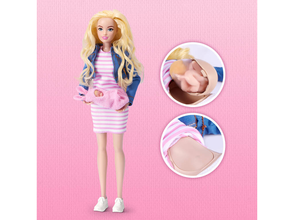 Zuru My Mini Baby Muñeca Rubia Mom & Baby Surprise con Accesorios