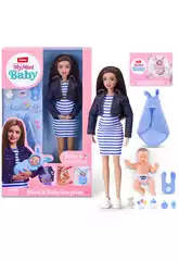 Zuru A minha Mini Bebé Morena Boneca Surpresa Mãe e Bebé com Acessórios
