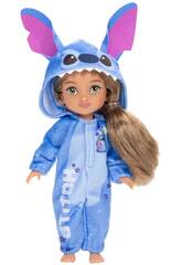 Disney Ily 4Ever Muñeca Snugg Styles Ily de 15 cm con Pijama de Stitch