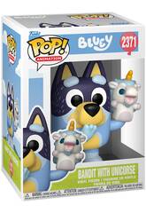 Funko Pop Animation Bluey Figura Bandit con Unicorse