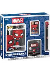 Funko Bundle Box Marvel Spiderman con Figura, Minifigura, Llavero y Bolígrafo