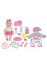 Poupée bébé de 30 cm, ensemble Blanc et Rose avec sons et accessoires