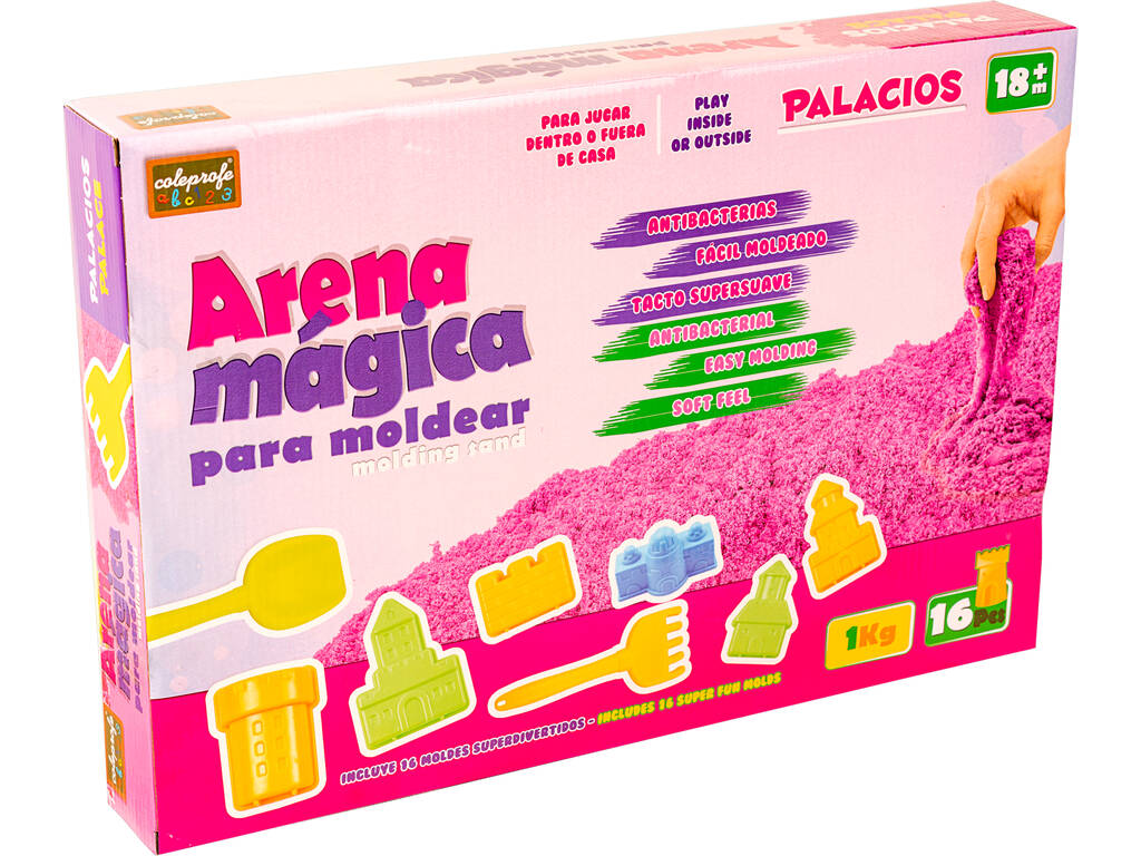 Areia Mágica 1 Kgr. Rosa com Acessórios 16 peças