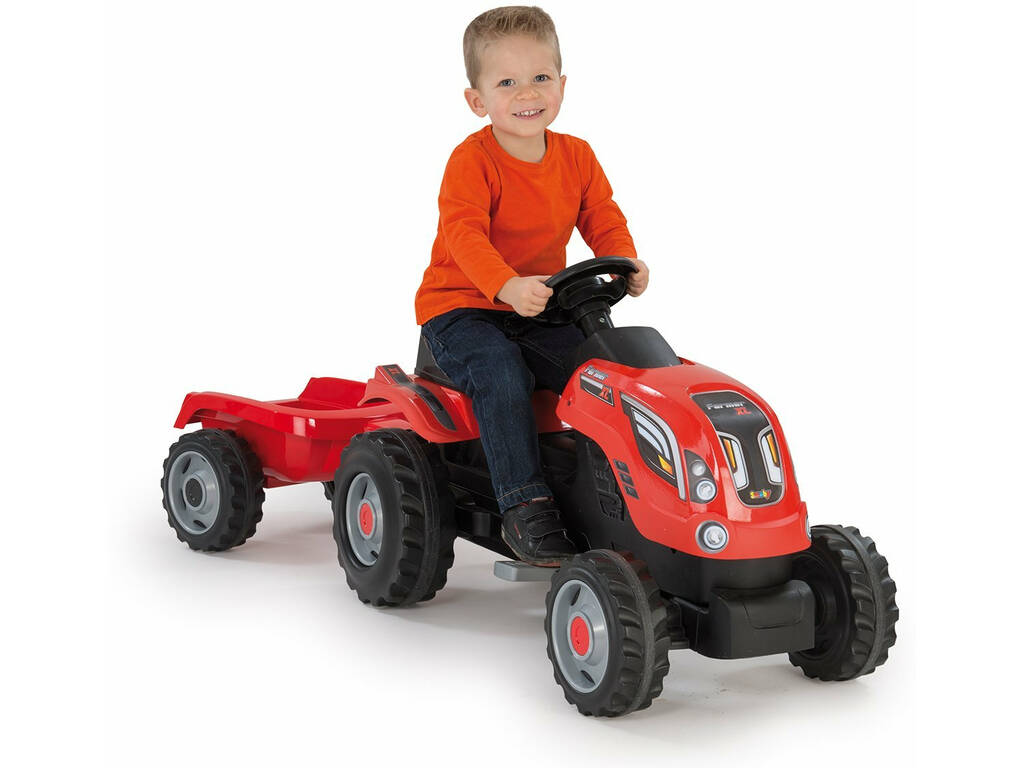 Tracteur Farmer XL Rouge Avec Remorque