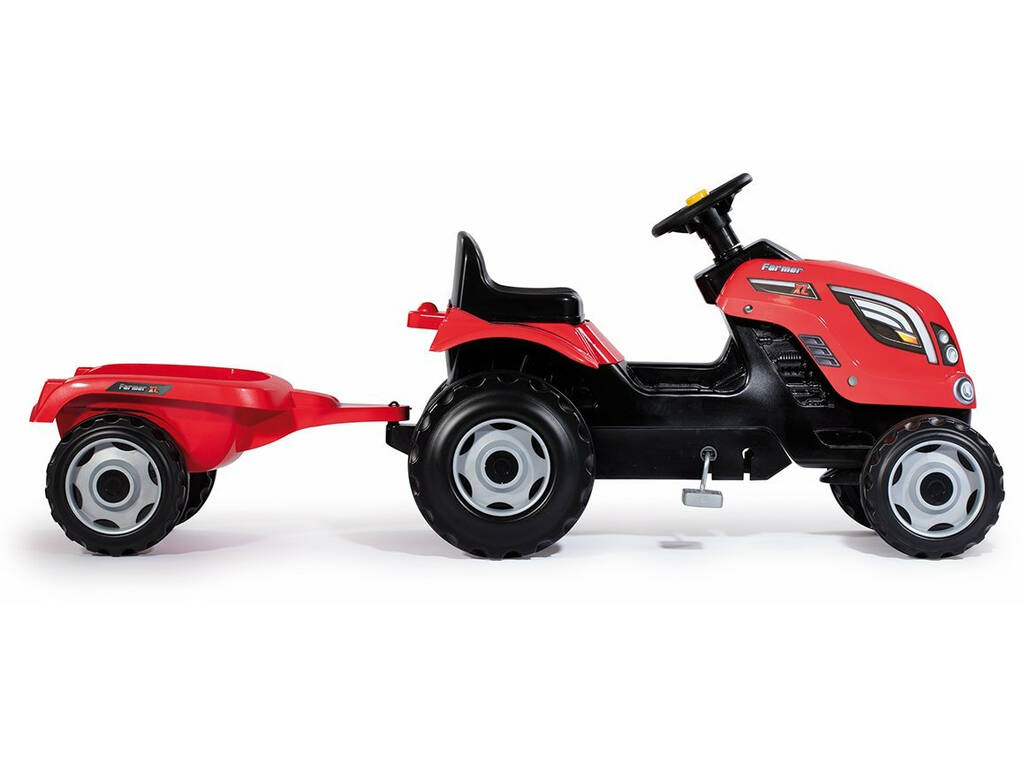 Tracteur Farmer XL Rouge Avec Remorque